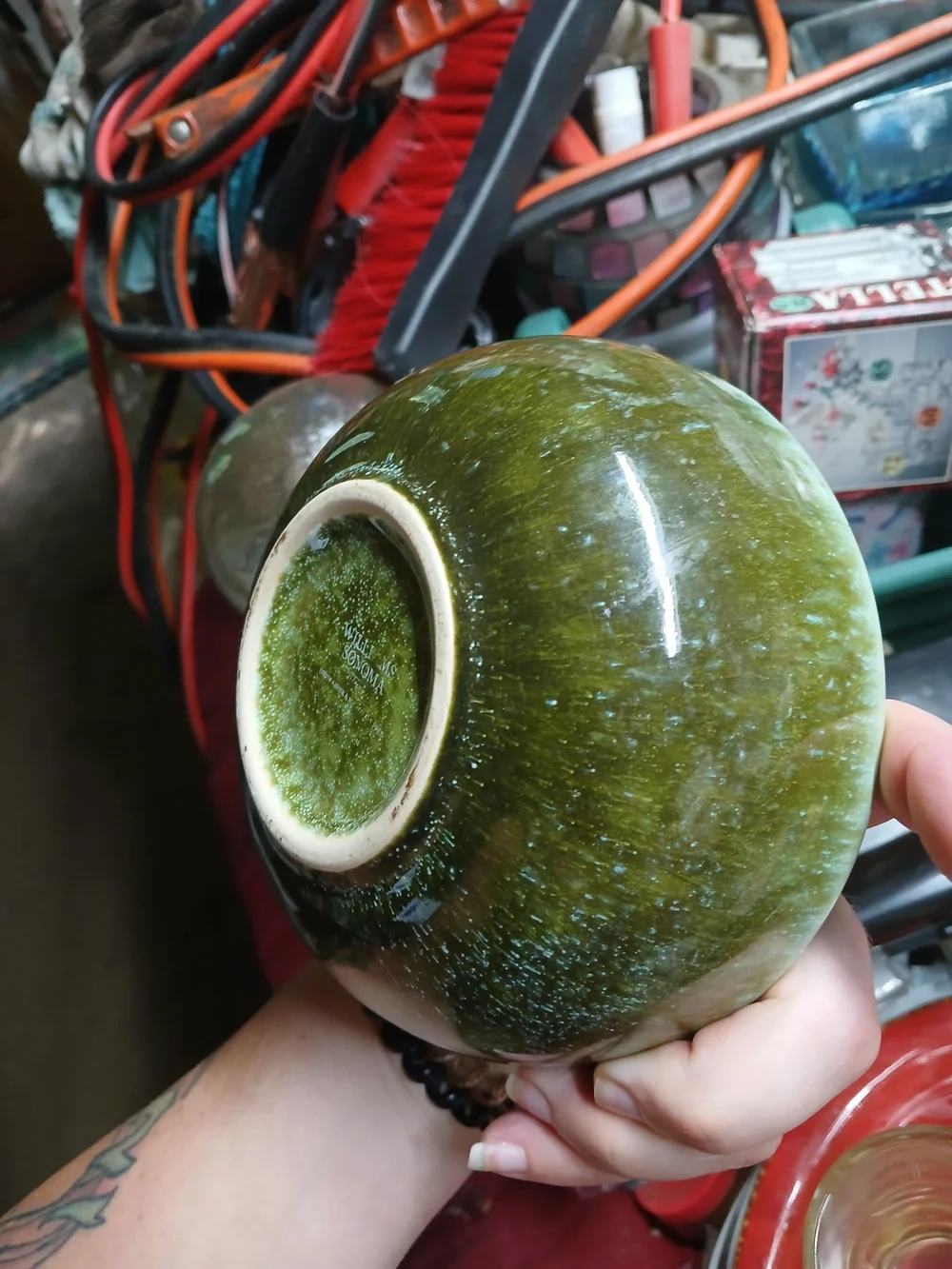 Williams Sonoma Green Glazed Ceramic Bowl